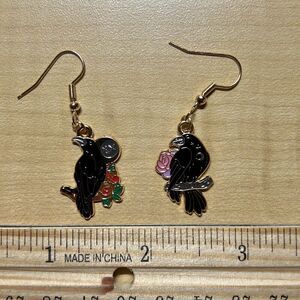 Black Crow Novelty Earrings